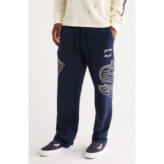 Billionaire Boys Club Dual Graphic Cotton Sweatpants in Navy Blazer at Nordstrom Rack, Size Xxx-Large
