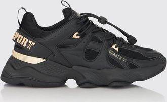 Plein Sport Sneakers Runner Beast X-01 in pelle e mesh con chiusura a coulisse