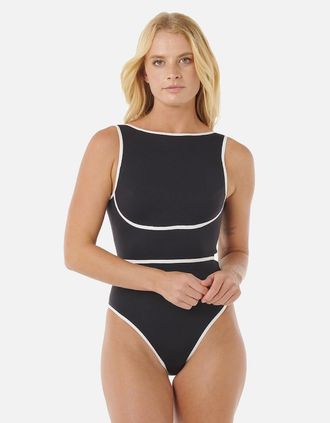 Rip Curl Womens Rip Curl Womens Mirage Fusion High Neck 1 Piece Swimsuit - Black - Size: XS