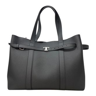 Tod's TIM Aktetas Grande - Dames - Shoppers - Zwart - ONE Size - Leer - Tassen