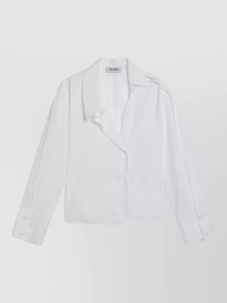 The Attico asymmetric cotton shirt cuffed sleeves
