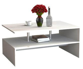 ebuy24 Ebuy24 - Vcm Mesa De Centro De Madera Sofatic Sala De Estar Mesa Lateral Mesa De Centro Maliso L (blanco)
