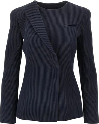 Emporio Armani Jassen INK - Dames - Blazers - Blauw - 2XS - Wol - Jassen