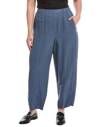 Eileen Fisher Plus Linen & Silk-Blend Ankle Lantern Pant