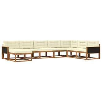 vidaXL Conjunto De Sof&aacute;s De Exterior Con Coj&iacute;n 8 Pcs Natural Y Crema Vidaxl