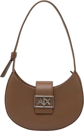 A|X Armani Exchange Hobo Bag - Dames - Tassen - Beige - Maat: ONE Size Leer