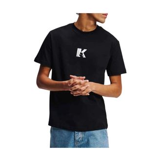 Karl Lagerfeld KLJ Reg SS K Logo Tee - Heren - T-shirts - Zwart - M - Katoen - Tops