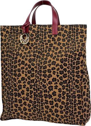 Fendi Zucca Brown Canvas Leather Tote Bag (Pre-Owned)