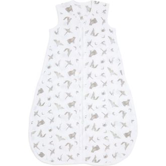 Aden + Anais Organic Cotton Muslin Wearable Blanket in Map The Stars Grey at Nordstrom, Size 18-36 M