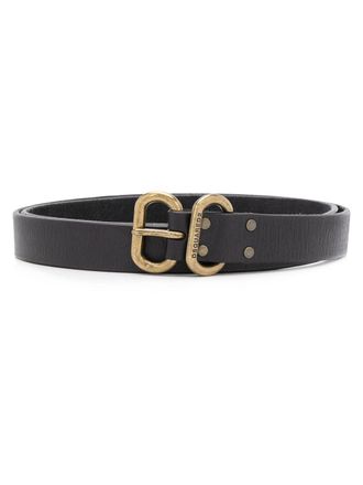 Dsquared2 double buckle belt - men - Calf Leather/zamac - 100 - Black