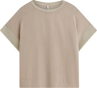 Summum Boxy Top Soft Lurex Jersey - Dames - T-shirts - Beige - 2XL - Polyester - Tops