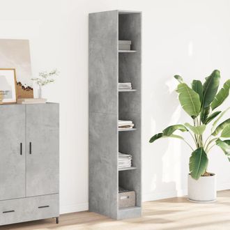 Berkfield Home Wardrobe Concrete Grey 30x50x200 cm Engineered Wood | Size: 30 x 50 x 200 cm