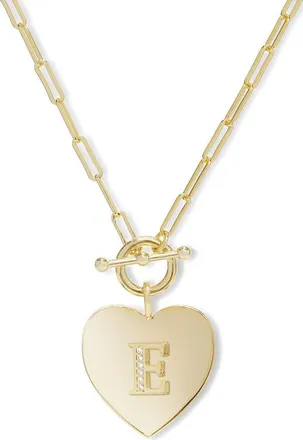 Melinda Maria Love Letters Initial Heart Medallion Necklace in Gold E at Nordstrom