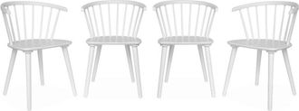 Sweeek Sweeek - Set of 4 wooden and plywood chairs, Paula, White, 53x47.5x76 cm