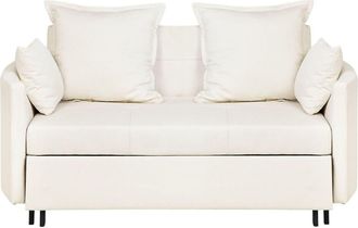 Beliani Beliani - Divano Letto 2 Posti In Tessuto Beige Chiaro Hovin