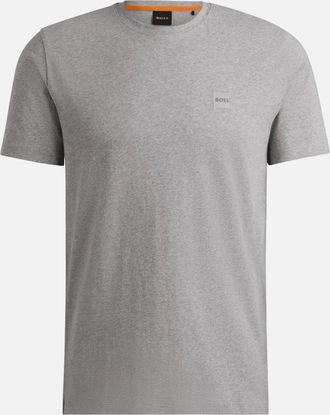 HUGO BOSS Mens Tales Cotton Relaxed Fit Grey T-Shirt - Size: 36