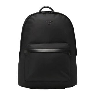Emporio Armani Backpacks, male, Black, Size: ONE SIZE Eco-leather backpack with technical fabric