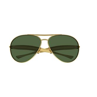 Bottega Veneta Sardine Aviator Zonnebril - unisex - Accessoires - Geel - Maat: 64 MM Polyamide