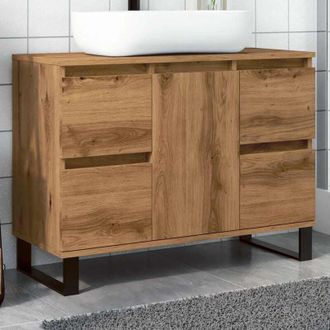 vidaXL Mobiletto da Bagno Rovere Artigianale 80x33x60 cm in Truciolato vidaXL