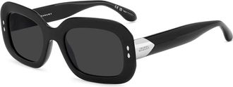 Isabel Marant Rechthoekige Zonnebril - Dames - Zonnebrillen - Zwart - 53 MM - Accessoires