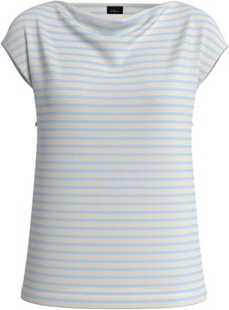 s.Oliver Black Label T-Shirt S.OLIVER BLACK LABEL, Damen, Gr. 34, lt blau stripe, Jersey, Obermaterial: 95% Viskose, 5% Elasthan, gestreift, normal h&uuml;ftbedeckend, Wasserfa