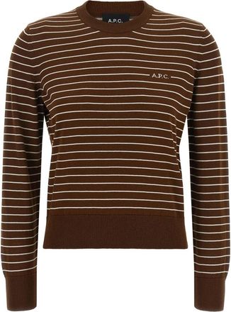 A.P.C. Sima Sweater - Dames - Ronde hals truien - Bruin - S - Katoen - Truien & Vesten