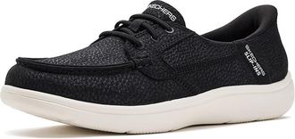 Skechers Hands Free Slip-Ins On-The-Go Flex Radiant - Brooklyn Womens Flat Shoes Black/White : 9.5 Medium, Faux Leather