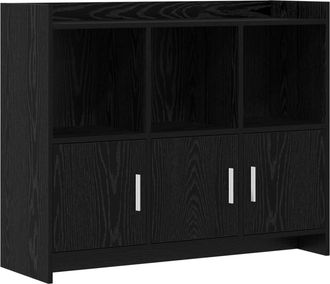 vidaXL Aparador Roble Negro 98,5 X 33 X 80 Cm Madera De Ingenier&iacute;a Vidaxl