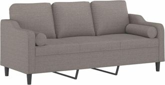 vidaXL Vidaxl - Sof&aacute; De 3 Plazas Con Cojines Tela Gris Taupe 180 Cm