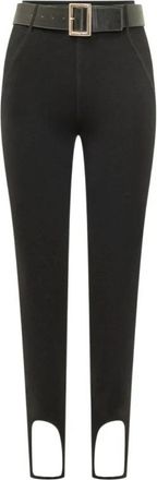 Self Portrait Capri Knit Leggings - Dames - Leggings - Zwart - S - Leer - Broeken