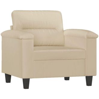 vidaXL Sill&oacute;n De Tela De Microfibra Color Crema 60 Cm Vidaxl
