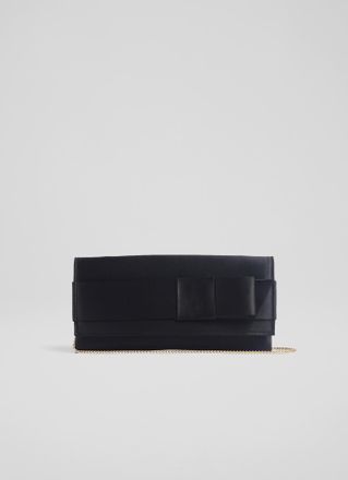 L.k. Bennett Womens Catalina Clutch, Black Satin - One Size