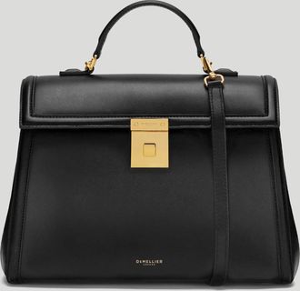 DeMellier The Midi Paris in Black Smooth Leather Crossbody bag