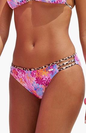 Lascana Womens Leopard Floral Classic Bikini Bottom in Rose Printed at Nordstrom, Size 10