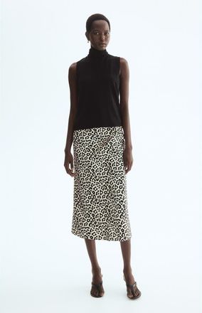H&M Midi skirt in Cream/leopard Print at Nordstrom, Size Xx-Small