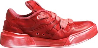 Dolce & Gabbana Red Distressed Suede Men Sneakers Mens Shoes (Pre-Owned)