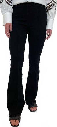 Frame Denim Jetset Flare Pintuck Jeans In Sheen Noir Shno