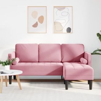 vidaXL Set di divani Rosa Polveroso 173 x 131 x 67 cm Velluto vidaXL