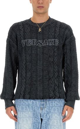 Versace Knit With Greek Braid Work-Uomo