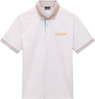 Napapijri Poloshirt NAPAPIJRI E-ZERI SS, Herren, Gr. XXL, weiss (wei&szlig; whisper), Piqu&eacute;, Obermaterial: 100% Baumwolle, unifarben, regular fit normal, Rundhals, ei
