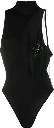 DAVID KOMA Bodysuit met sterren-detail - Dames - Bodies - Zwart - 2XS - Tops