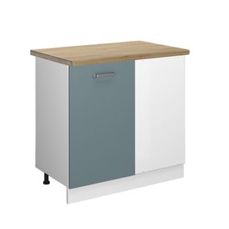 Vicco Armario De Esquina R-line, Gris Azulado, 86 Cm, Et Roble, Vicco
