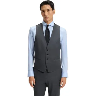 HUGO BOSS Effen herenvest (Donkergrijs)