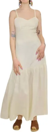Peony Tie Back Midi Dress In Gardenia