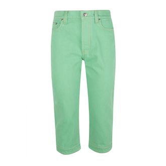Versace Capri Jeans - Dames - Cropped Jeans - Groen - W28 - Katoen - Jeans
