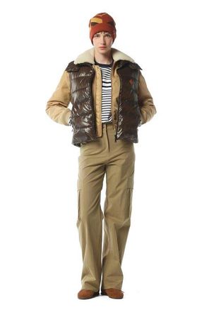 MCM Puffer Down Vest w/ Detachable Hood in Recycled Nylon in Brown at Nordstrom, Size Medium Eu