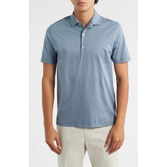 Aur&eacute;lien AUR1 Solid Cotton Polo in Steel Blue at Nordstrom Rack, Size Xx-Large