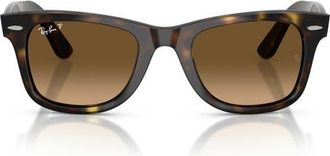 Ray-Ban 50mm Wayfarer Ease Polarized Sunglasses in Havana /Polar Brown Gradient at Nordstrom