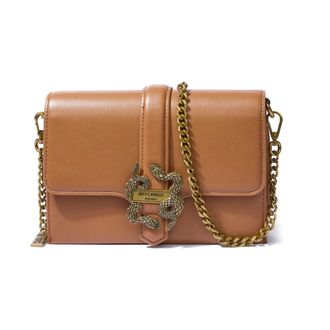 Just Cavalli Cross Body Bags, female, Brown, Size: ONE SIZE Iconic Snakes Portafoglio Compatto Con Catena