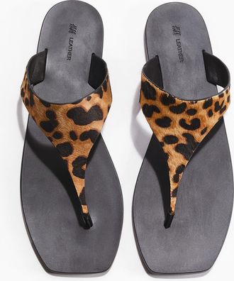 H&M Leather Sandals in Beige/faux Leopard at Nordstrom, Size 5